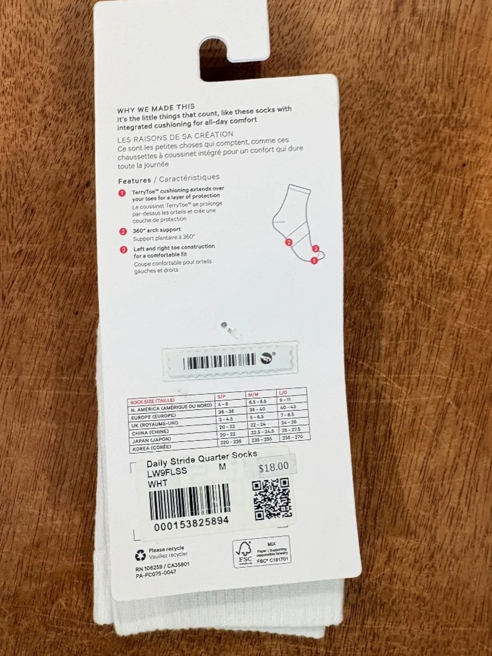 Lululemon Daily essential Stride socks